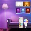 iLC Piantana Lampada da Terra Salotto LED Moderna RGB, 152CM Doppio Controllo con Telecomando e Interruttore a Piede, 9 Colori +6 Dinamici, Lampadina Dimmerabile, CRI92, 10W 1200LM, per Soggiorno e Camera