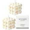 GZRXIOUS 2 PCS candela a bolle candela profumata a forma di cubo in cera di soia naturale candela decorativa cube-shaped scented candles pera e fresia per soggiorno camera da letto bagno meditazione regalo