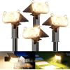 GEARLITE Confezione da 4 faretti solari per esterni da giardino, 3000 K, luce bianca calda, IP65, impermeabili, 3 modalità, 800 lm, lampade solari Dusk to Dawn per cortili, alberi, sentieri e piante