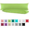 BaSaTex Confezione doppia in cotone rinforzato, 40 x 145 cm, federa per cuscino per gravidanza in 100% cotone, colore: verde