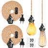 GAOUTO 2 Stück E27 Lampenfassung mit Stecker, 4,5 m Lampenfassung Pendelleuchte, Hängelampe Mit Stecker, Vintage Lampenkabel, E27 Lampenfassung für Dining Hall Home Farmhouse Home Loft - Ohne Glühbirne