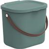 Rotho Contenitore di stoccaggio Albula con coperchio 6L, scatola di stoccaggio con maniglia in plastica riciclata, sistema di stoccaggio BPA 0 (Verde scuro)