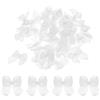 QUARKZMAN 50pz Mini Fiocco di Nastro 1 Mini Fiocchi di Fiori in Nastro di Raso in Tessuto per Artigianato Fai da Te Cucito Matrimonio Compleanno Festa Confezione Regalo Fiocchi Bianco Legno