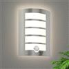 HiBay Lampada da esterno con sensore di movimento E27 Lampada da parete IP44 angolare in acciaio inox ABS per casa Balcone Illuminazione scale (senza lampadine)