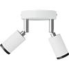 creative cables Fermaluce con 2 faretti orientabili Mini Spotlight GU1d0 - Con lampadina - Bianco opaco - Matter