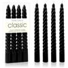 MAJOYLIFE Candele a forma di candela, a spirale, a lunga durata, 4 pezzi (nero)