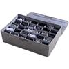 Jiacheng29_ Organizer per Cassetti per Biancheria Intima, 30 Griglie Cravatte Calzini Divisorio per Biancheria Intima Organizer per Guardaroba Scatola Portaoggetti con Coperchio Grigio Un