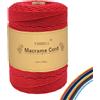 FORBELL Filato macramè, 3 mm x 300 m, filato di cotone premium, per fai da te (rosso, 3 mm x 300 m)