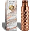 Heavenly Metals Borraccia in puro rame da 32 once - Recipiente in rame ayurvedico artigianale con coperchio ermetico - Finitura a nido d'ape, bottiglia da 950 ml