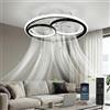 DATO Ventilatore da soffitto con luce, 3 temperature di colore e 6 velocità, ventilatore a soffitto a LED con lampada, silenzioso, dimmerabile (C)