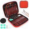 Mimdixy Kit 13 Paia Aghi Maglia 4 Pollici Lungo, Set di Aghi Circolari Alluminio Cavi 40/60/80/100cm Uncinetto Maglia Uncinetto Staccabile con Custodia per Maglia DIY