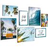 Novart Quadros - Completamente Pronto Da Appendere - Immagini - Natura - 7 Pezzi Set Moderni - N001271a