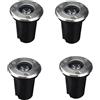 QICBYING 4PCS Faretti Da Incasso For Esterni 85-265V Luci Paesaggistiche - Faretto LED, IP67 Impermeabile, Luce da percorso/Luce sotterranea a LED/Luci per pozzi interrati paesaggistici/Faretto decorativo ( Co