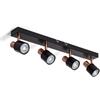 LEDKIA LIGHTING Lampada da Soffitto Orientabile Metallo 4 Faretti Ciro Black Rose Large Nero GU10