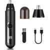 Vemfay Taglia Peli Naso, 2 in 1 Unisex Taglia Peli Naso e Orecchie, Ricaricabile tramite USB-C Rasoio Peli Naso, Tagliapeli Naso e Orecchie con Display a LED, Indolore,Impermeabile,Lama a Doppio Taglio,Nero