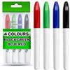 ONIX TECH Set Comprende 4 Pennarelli Indelebili Colorati - Nero Blu Verde Rosso - Pennarello Indelebile Scrivono Efficacemente su Legno Acciaio Cemento e Altri Materiali Duri