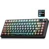 LEOBOG X Aula F75 MAX Tastiera da gioco wireless con schermo TFT e manopola, 75% tastiera meccanica personalizzata hot swap, retroilluminazione RGB, interruttori lineari pre-lubrificati, tasti in PBT