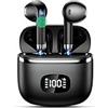 Genérico Cuffie Bluetooth senza fili SuperBASS spettacolari, cuffie Bluetooth 5.49 con custodia di ricarica con batterie a lunga vita, display LED, molto confortevoli.