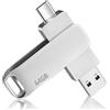 RJLLKD Chiavetta USB 64 GB Dual Drive USB 3.2 Gen 1 USB-A e Type-C Jump Drive per PC, Laptop, Memoria Telefono, Tablet e Computer, Lettura 150 MB/s Pen Drive Portatile per Archiviare Foto, Video e Musica