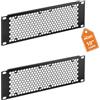 Tecmojo 10 pollici copertura cieca per montaggio a rack, copertura cieca in acciaio per armadi server da 10, armadi di rete, data center, laboratori domestici (2U perforati, 2 pezzi)