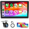 Hodozzy 4GB+64GB Android Autoradio per Toyota Auris 2006-2011 Radio Carplay Android Auto Wireless, Hodozzy Radio 10,1 Pollici Touch Screen Stereo 2 Din GPS Navigazione WiFi, Bluetooth DSP, FM/RDS+Retrocamera