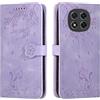 Vaitasy Custodia per Xiaomi Redmi Note 14 Pro 5G/ Note 14 Pro Plus 5G, Anti Graffio Pelle PU Cover con Magnetico Folio Protettiva Custodia per Xiaomi Poco X7 5G - Gatto Viola
