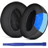 Adhiper Cuscinetti Auricolari di Ricambio per Sennheiser HD 450BT,HD 4.50BTNC,HD 4.40BT,HD 350BT,HD 400S,HD 458BT,Padiglioni in Memory Foam, Gel Rinfrescante e Pelle Proteica per Cuffie-Nero