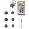 daunke 3 paia di tappi auricolari in silicone per Sony WF-1000XM6, 3 diverse misure (S/M/L), morbidi e confortevoli, per auricolari in-ear grigio