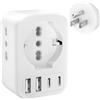 Clomnpe Adattatore USA Italia con 2 Prese IT e 1 Presa Schuko, 7 in 1 Adattatore Presa Americana, Adattatori da Viaggio USA, Adattatore USA Europa/Italia per Stati Uniti, Canada, Messico, Spina Tipo B