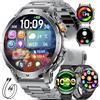 HIRREO 1000mAh Batteria Smartwatch Uomo, 1.7'' Orologio Smart Watch con Chiamata Bluetooth, Torcia LED Orologio Fitness monitoraggio del sonno/100+ Modalità Sportive, IP68 Impermeabile per Android iOS,Nero