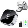 vyvylabs CarPlay - Adattatore CarPlay wireless con cavo CarPlay (USB a C), mini adattatore CarPlay in metallo per iPhone con iOS 10+ e Android 11+, senza indugio, nero