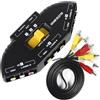 LEAGY Splitter RCA con scatola di commutazione a 3 vie audio e video + cavo per il collegamento di 3 dispositivi alla TV