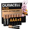 Duracell Batterie Plus AAA (pacco da 8) - Pile Alcaline 1.5V - MN2400