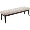 CLP Panca Design Chesterfield Ramses In Tessuto I Panchina Ingresso Capitonné, Telaio Legno Scuro I Panchina Fondo Letto 100 CM, Colore:crema, Dimensione:150 cm