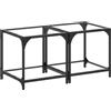 Solivagant Tavolino Salotto con Piano Vetro Trasparente 40x40x40cm Acciaio,Trasparente,11.68kg