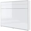 Homlando Lenart Letto per armadio Bed Concept BC14 160 x 200 cm - Horizantal letto pieghevole - Armadio con letto pieghevole integrato - Letto da parete con rete a doghe - Murphy Bed (bianco lucido)