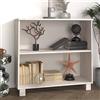HaoChrymec Credenza Rustica a 2 Ripiani in Massello di Pino e MDF, Credenza Cucina, Design Naturale, Mobile Bianco per Cucina Bassa, Madia Moderna Soggiorno, per Soggiorno, Ecc, 85x35x80 cm