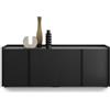 Mobili Fiver, Mobile Basso Romina (183,6x36x70 cm), 4 Ante, Nero Frassino, 183.6 cmx36 cmx70 cm, Nobilitato/Ferro, Credenza Soggiorno Moderna, Made in Italy