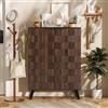 VS VanShine Credenza, scarpiera, armadio da cucina, buffet con 5 scomparti e ripiani regolabili, per cucina, ESS e soggiorno, corridoio, 80 × 35,5 × 110 cm (colore legno scuro)