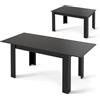GIANTEX Tavolo da Pranzo Estensibile, Tavolo da Cucina Moderno con Piano Regolabile e Gambe a Forma di L, Tavolo Salvaspazio per Sala da Pranzo, Soggiorno e Cucina (Nero)