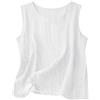 Generic Canotte in lino di cotone per le donne 2026 estate casual comode camicie di lino senza maniche larghe canotte in garza leggera, bianco, L