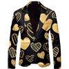 Celanisai Giubbotto da uomo per San Valentino, sportivo, per il tempo libero, blazer con stampa a cuore, per San Valentino, matrimonio, carnevale, costume da uomo, vestibilità regolare, O nero., L