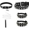 Tastetreasure Il set di accessori Y2K include cintura borchiata a proiettile, girocollo a bracciale catena schiava, fascia per il collo nera e 2 giarrettiere regolabili (60/70 cm) - abiti Grunge Goth