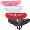 VemeFufu Perizoma da uomo in pizzo sexy biancheria intima Thong Slip Lingerie Maschio 4 Pack Multicolore, 4 confezioni multicolore-01, Taglia unica