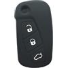 OTMIK - Custodia in silicone per chiave auto Ford KA MK2 Urban Street, con telecomando a 3 pulsanti (Nero)