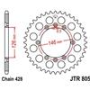 JT Sprockets CORONA 50 DENTI PASSO 428 NERA DIAM.INT. 126 - CERCHIO FORI 146
