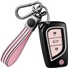 OFF WE GO Custodia Chiave Cover Chiave Guscio Chiavi per Toyota RAV4 Scion TC IM Corolla Prius Yaris Aygo Auris Camry Avensis Coprichiave Macchina Copri Chiavi Telecomando Auto Portachiavi, Rosa