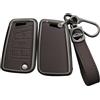 ontto Custodia per Chiave Auto per VW Golf 7 MK7 Tiguan Seat Ateca Leon FR Ibiza per Skoda Octavia Kodiaq Custodia Protettiva in Pelle in Lega di Zinco Copri Chiave Accessori-A Marrone