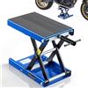 VEVOR Martinetto a Forbice, Piattaforma di Sollevamento Compatta Carico Max 499 kg, Escursione di Sollevamento 9,5-34 cm per Manutenzione Moto da Officina Garage, Sollevatore in Acciaio, Colore Blu