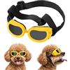 SSIMIDAPT Occhiali da Sole per Cani Piccola, Occhiali Protettivi per Cani, Protezione UV, Impermeabili, Antivento e Antiappannamento, Adatti a Cane e Gatti di Piccola Taglia (Giallo)